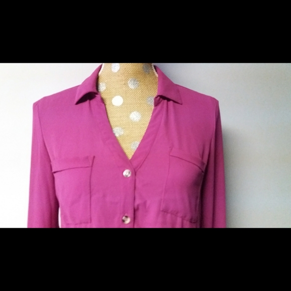 NWT HAVE Magenta Open Back Blouse - Picture 5 of 7